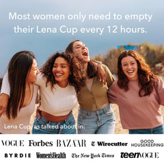 LENA cup in use at night providing secure leak-free coverage.
