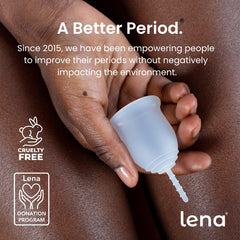 LENA Cup Original packaging image emphasizes recyclable, eco-conscious design.