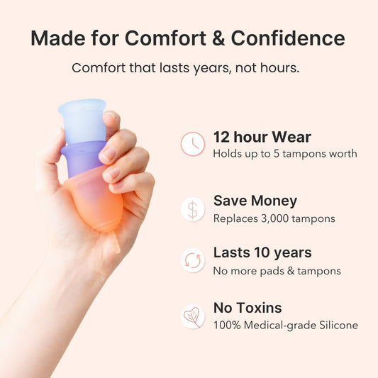 Lena Cup Sensitive Small offers a gentler fit for cramping days