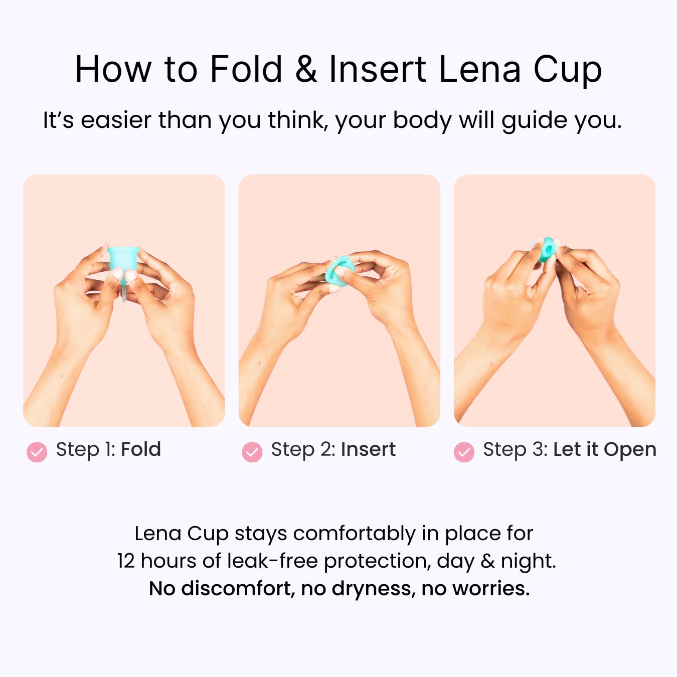 Lena Sensitive Cup made in USA—premium silicone and allergen-free.