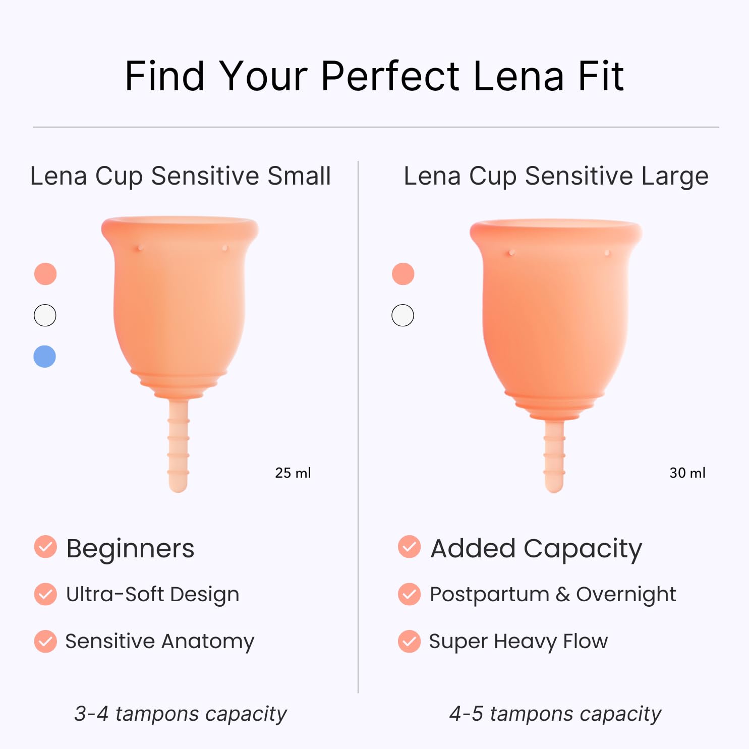 LENA Sensitive Cup Small learning insertion for first-time users.