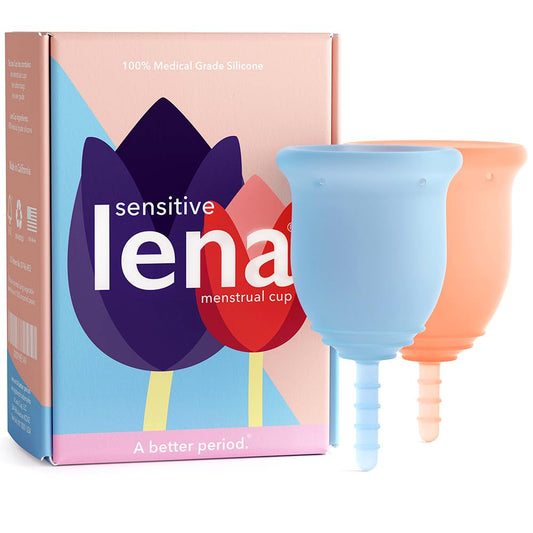 Lena Sensitive Cup small blue insertion—easy for beginners and comfortable placement.