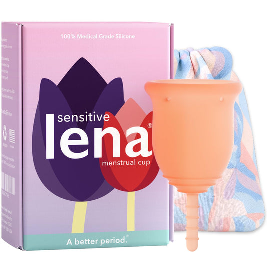 LENA Sensitive Cup ultra-soft coral small insert for comfortable all-day wear.