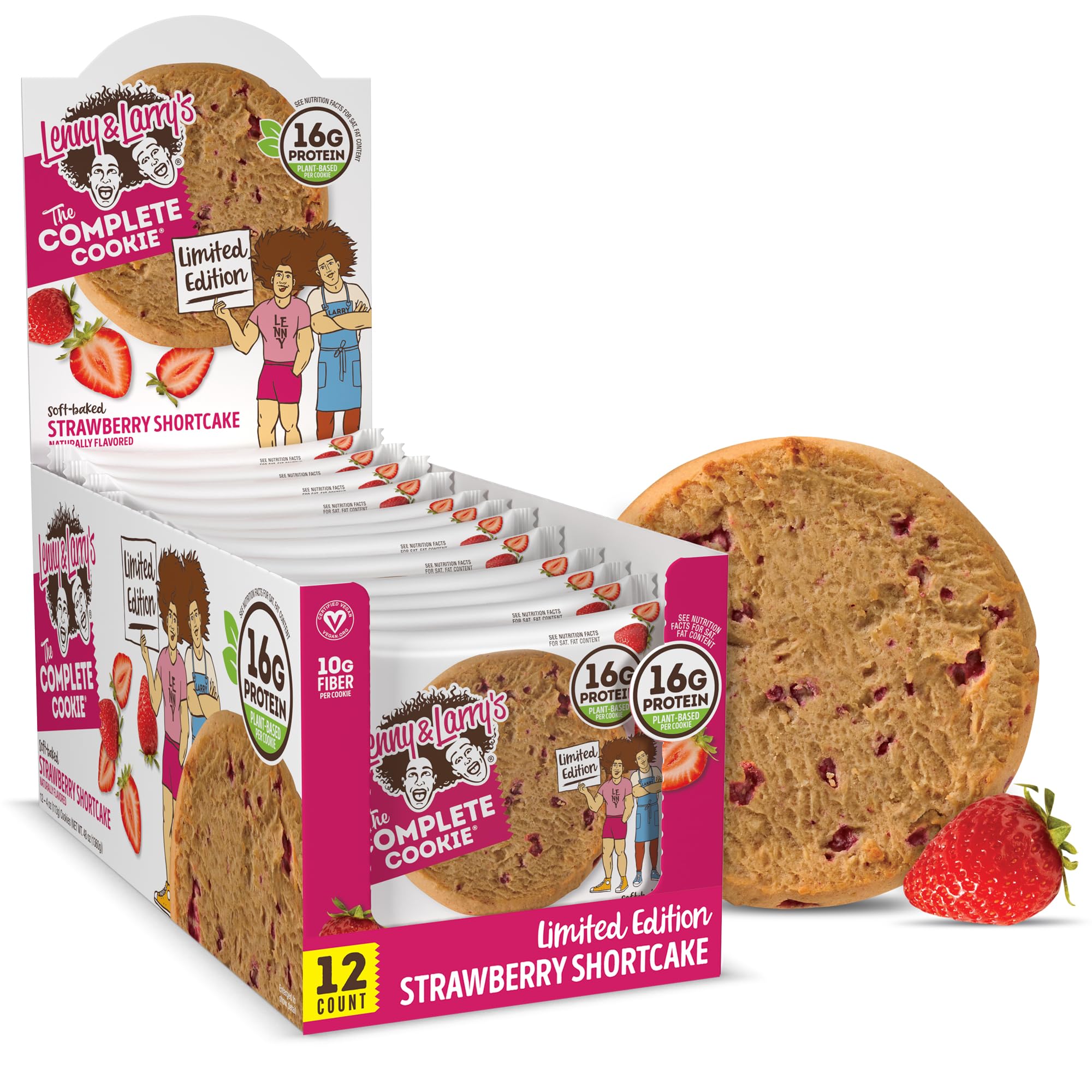 Lenny & Larry's Complete Cookie Strawberry Shortcake pack ready for snack on the go.