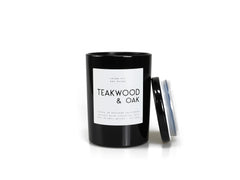 Leoben Co teakwood-oak candle in a jar enhances masculine ambiance