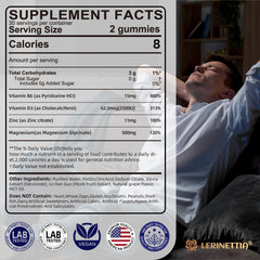 Lerinettia magnesium glycinate gummies raspberry closeup highlight sugar-free vegan convenience
