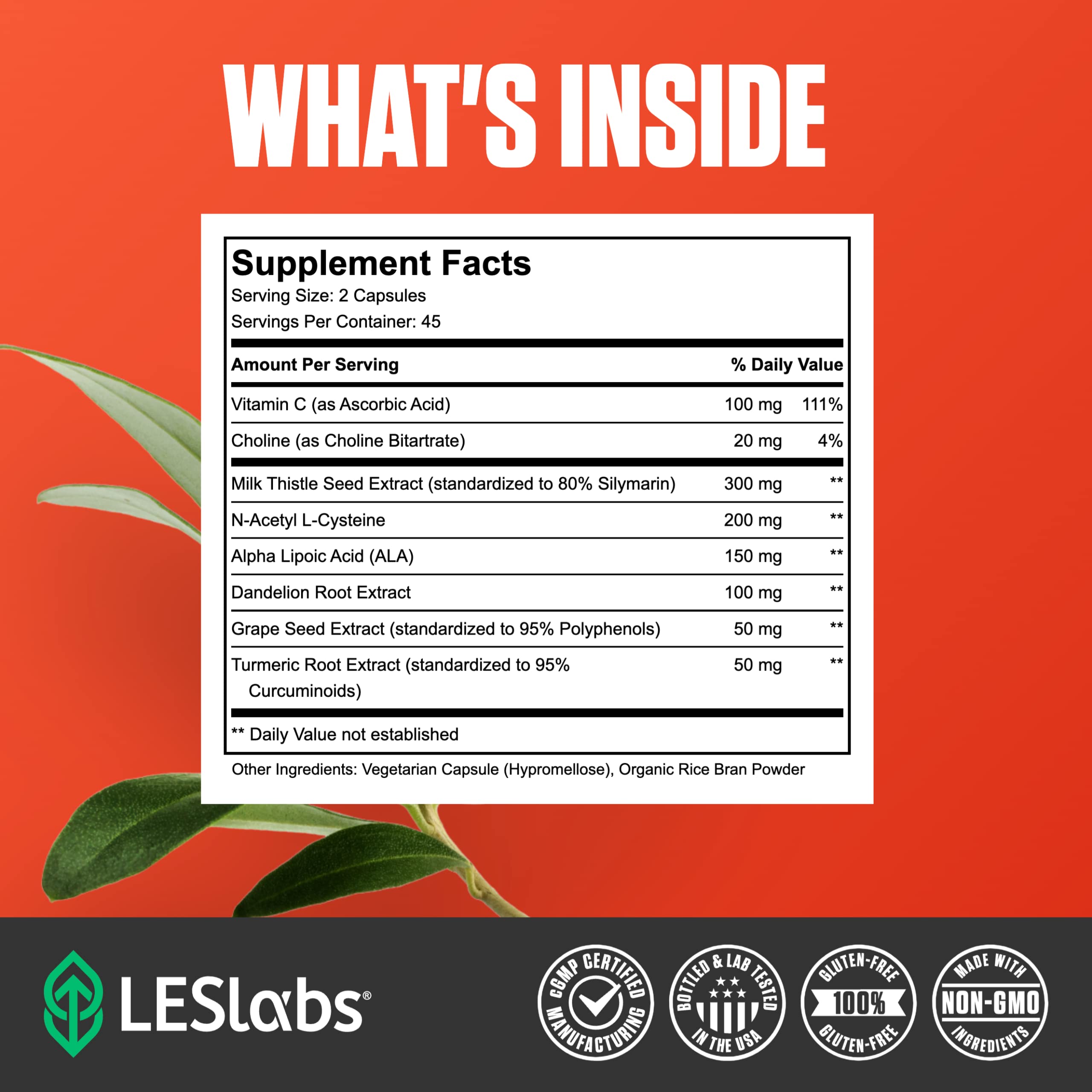 LES Labs Liver Support capsules close-up for easy daily intake