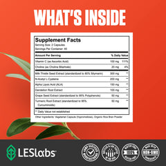 LES Labs Liver Support capsules close-up for easy daily intake