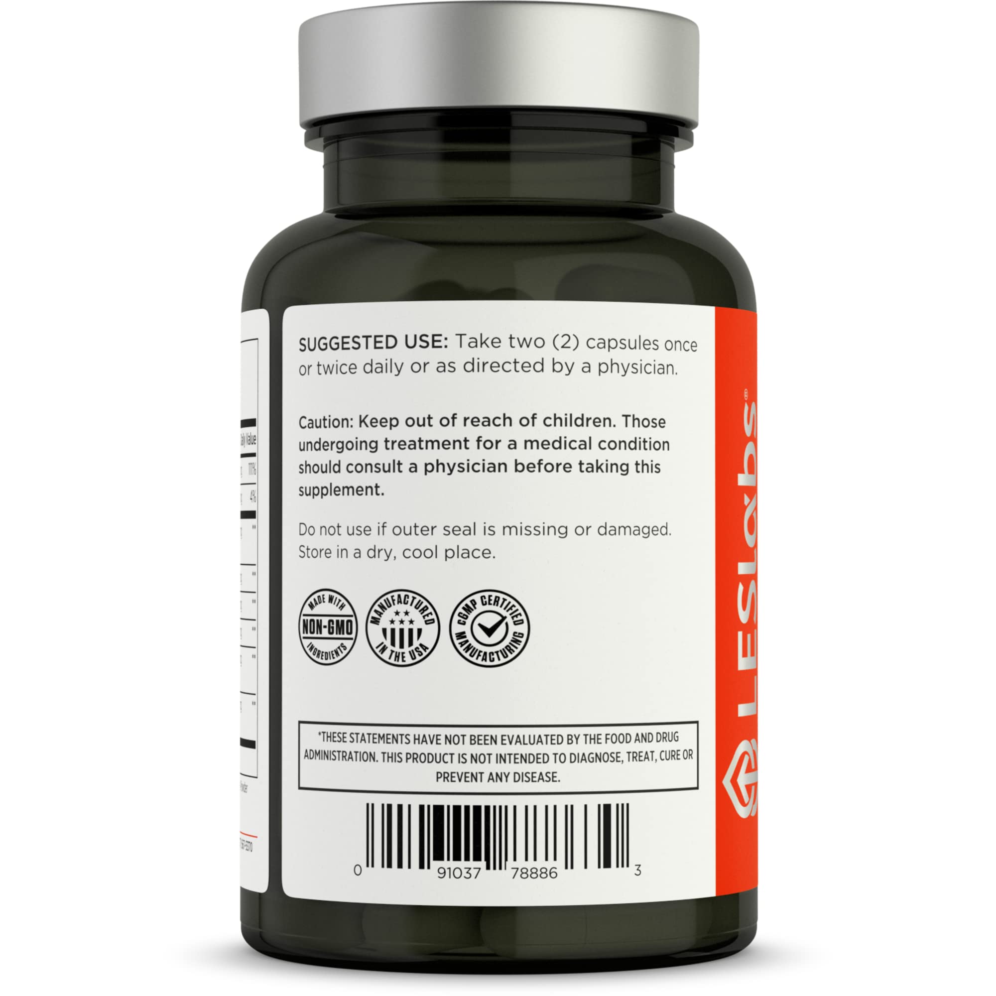 LES Labs Liver Support ingredient label featuring milk thistle and NAC
