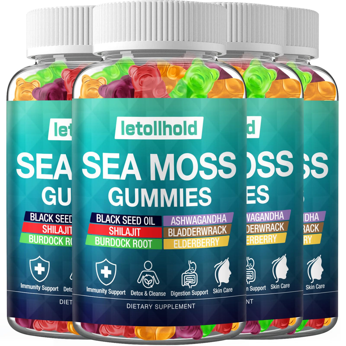 Letollhold Sea Moss Gummies bottle for daily wellness.