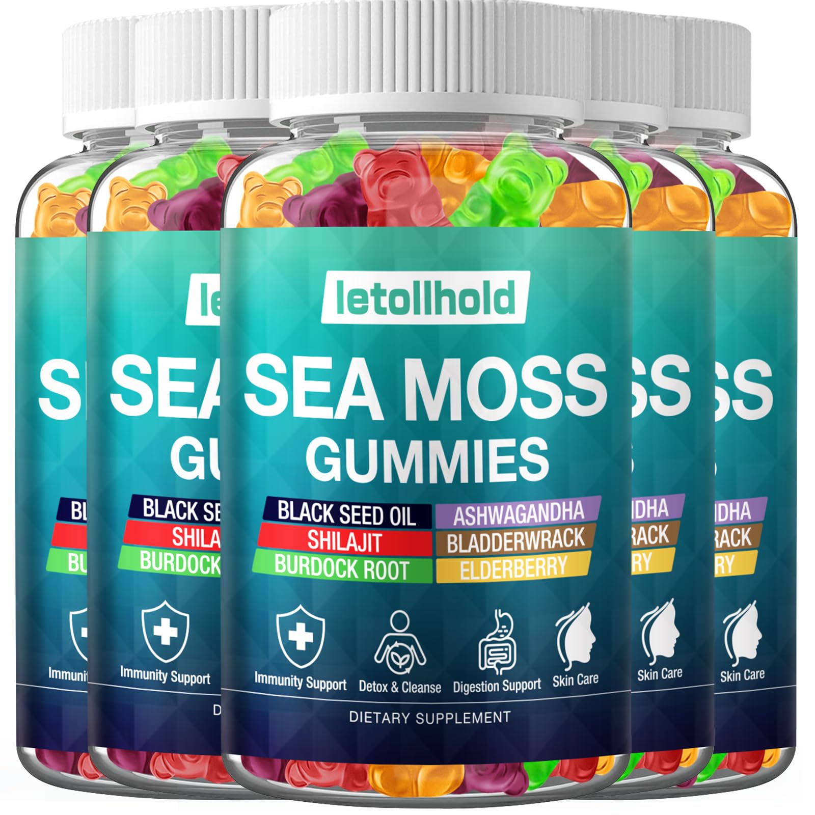 Letollhold Sea Moss Gummies bottle for convenient daily wellness support