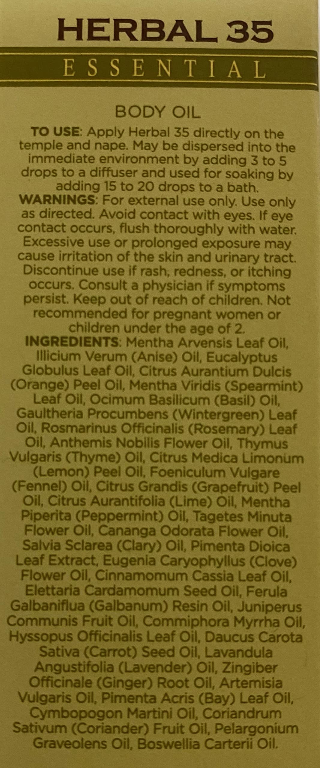 L’EUDINE Herbal 35 use in skincare suggesting added drops for enhanced benefits.
