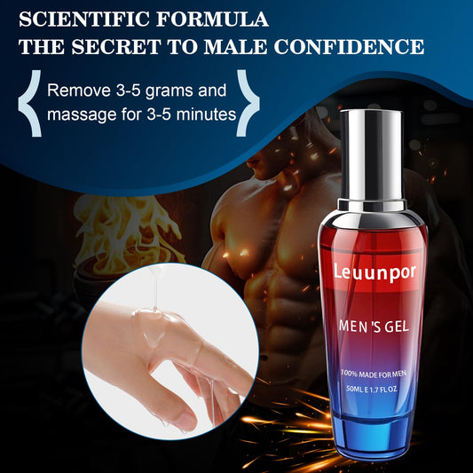 Leuunpor gel being softly massaged into the shaft after a shower for quick absorption.