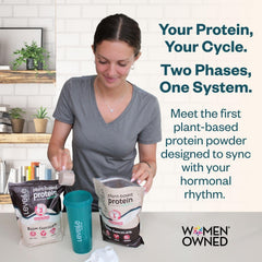 Levelle Boom Chocolata ingredient panel highlights pea and pumpkin protein blend for complete amino acids.