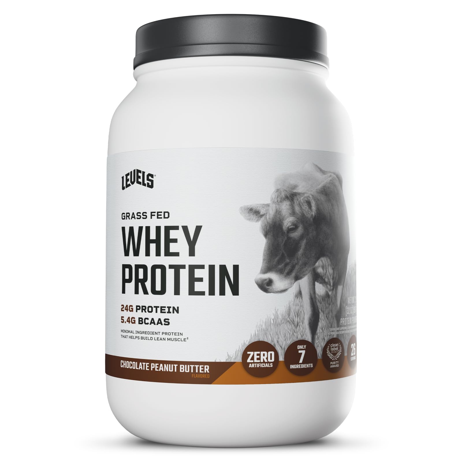 Levels Grass-Fed Whey can showing high-protein shakes for post-workout use.