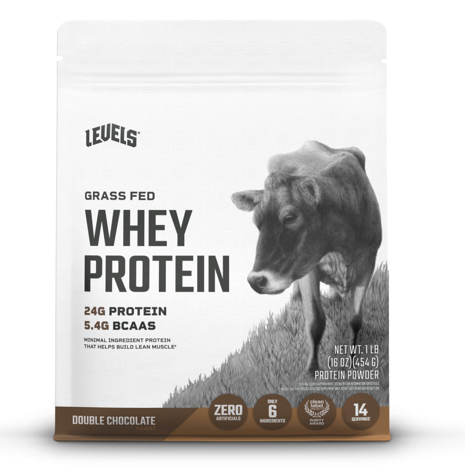 Levels Grass Fed Whey Powder tub shows pure protein from grass-fed dairy for daily recovery.