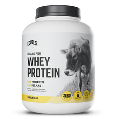 Levels Grass Fed Whey Vanilla Bean powder for a high-protein shake