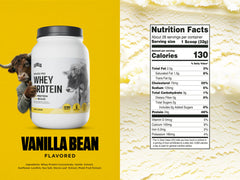 Levels Grass Fed Whey Vanilla pouring into a shaker for a convenient post-workout protein boost.
