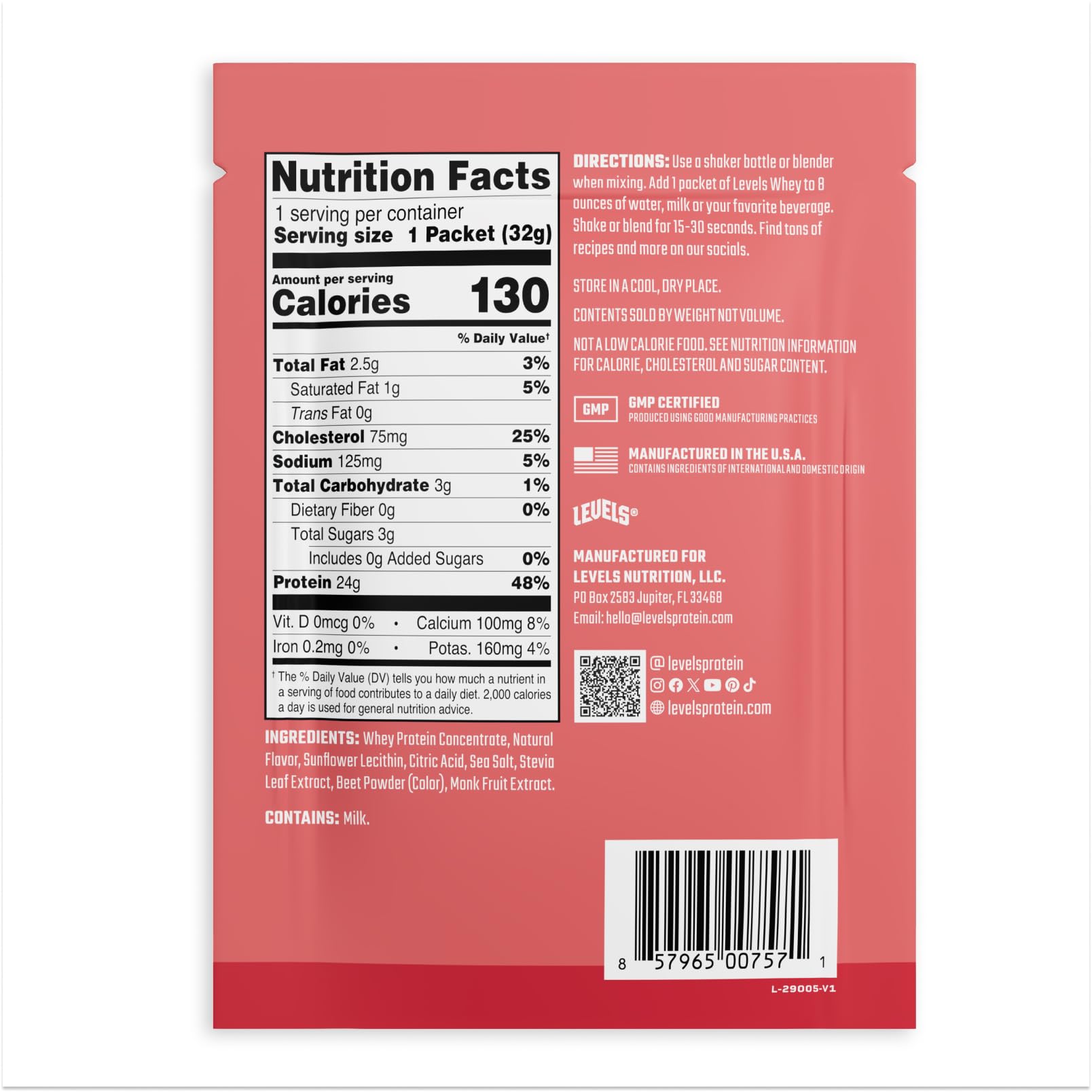 Made in the USA Levels whey production line imagery.