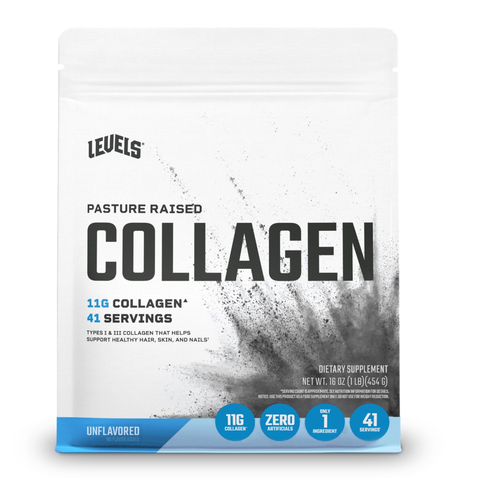 Levels Nutrition collagen peptides unflavored tub for daily wellness