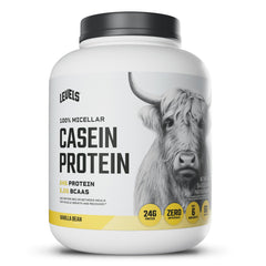 Levels Nutrition Vanilla Bean Casein container front for steady amino acid delivery