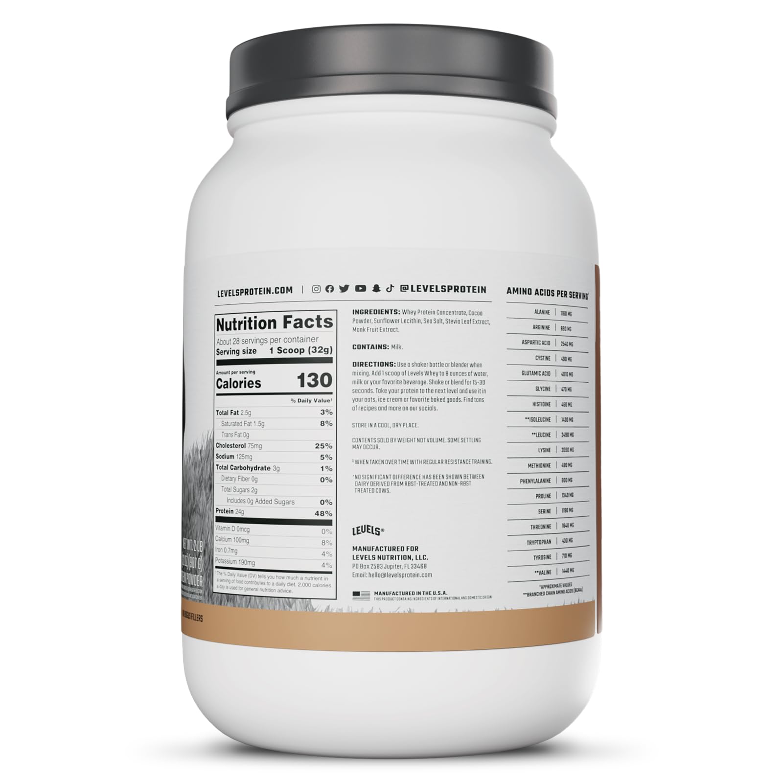 Levels Pure Chocolate shake cup illustrates rich flavor without artificial additives