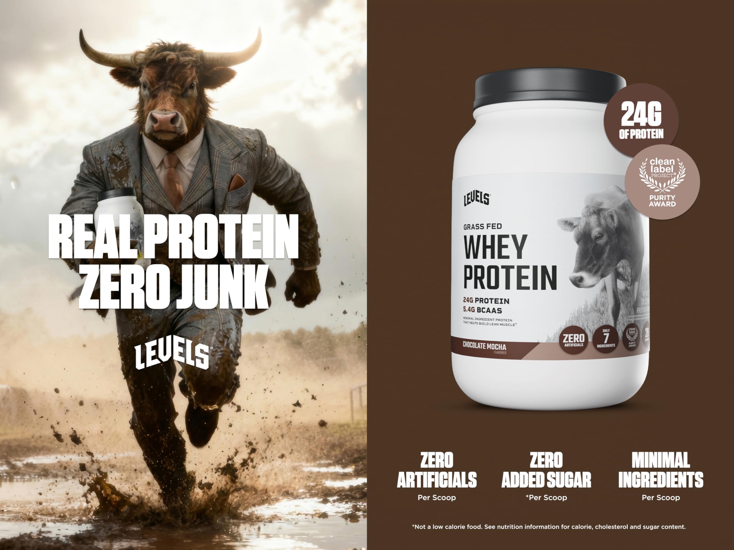 Levels Whey Protein Chocolate Mocha scoop for precise servings
