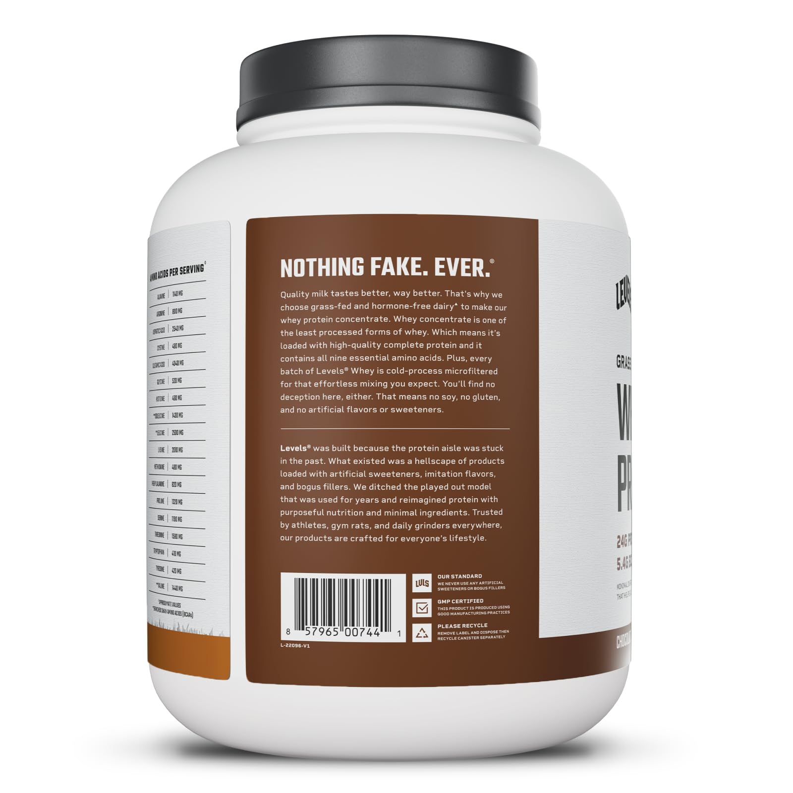 Levels Whey Protein shake in glass, ideal post-workout