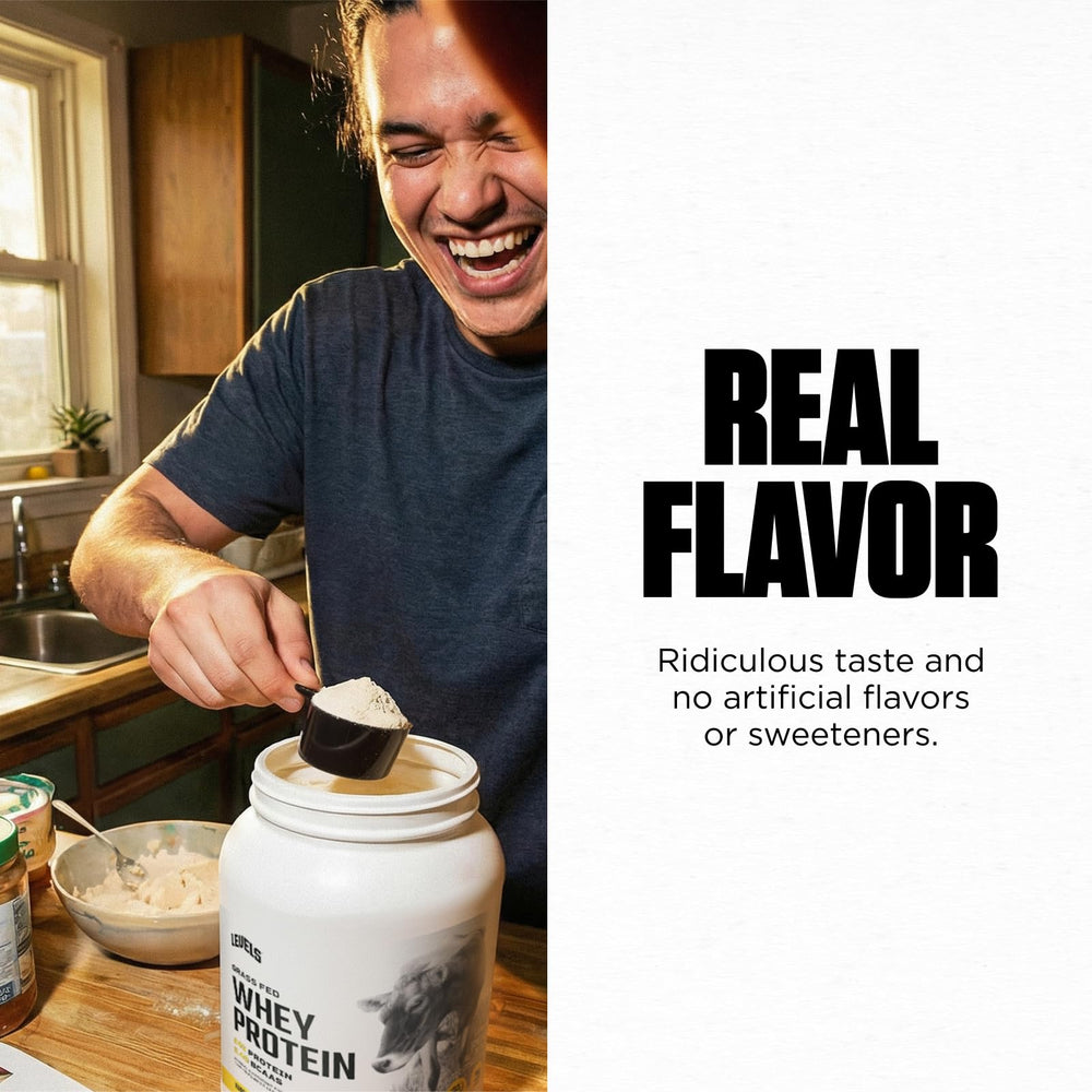 Grass-fed dairy source used in Levels whey protein