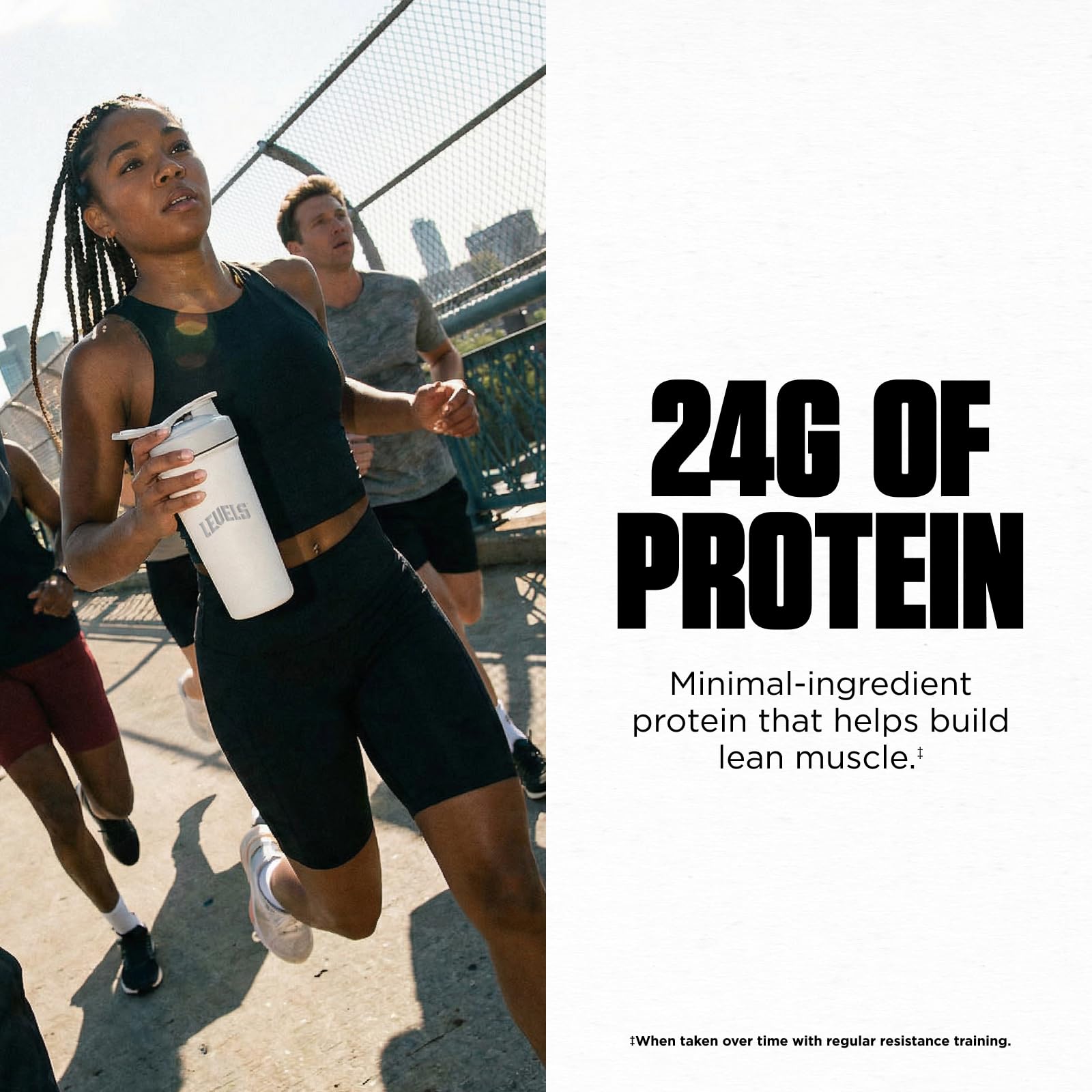 Levels Whey Protein mixing in mug demonstrates smooth dissolving