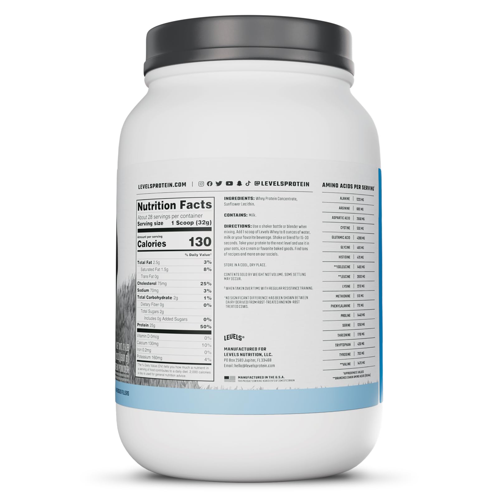 Levels non-gmo sunflower lecithin aids easy blending
