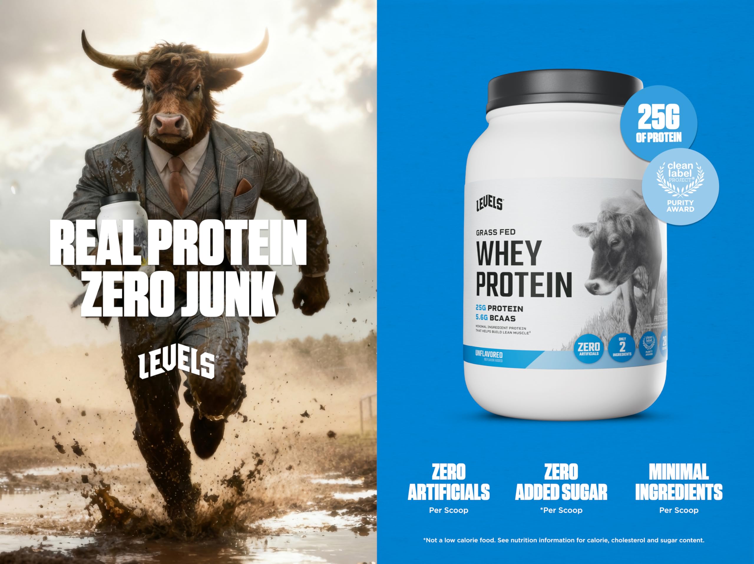 Levels whey protein scoop 25 g for quick post workout protein
