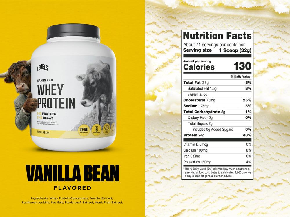 Levels Whey Protein shake in vanilla flavor blending smoothly
