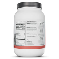 Levels Strawberry whey label highlights natural flavor and no artificial sweeteners