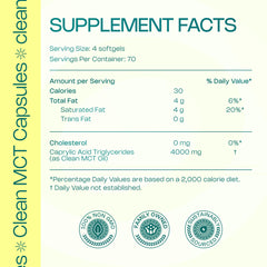 LevelUp Clean MCT Oil Capsules softgel capsules ready for quick focus.