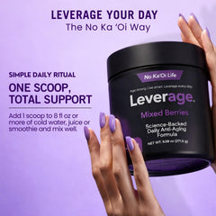 Leverage 30 servings label highlights value and consistency.