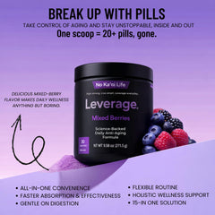 Leverage Mixed Berries being stirred into a glass for on-the-go nutrition.