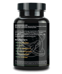 Leviathan GlucoSurge label design showing ingredients and benefits