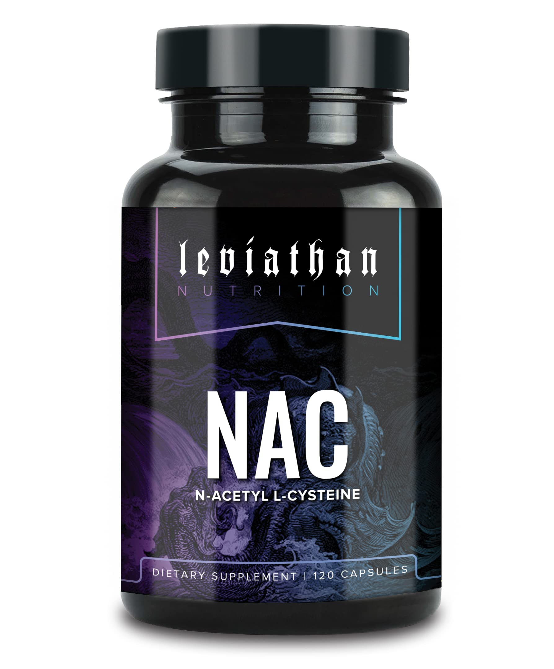 Leviathan NAC 600mg capsule close-up for antioxidant support