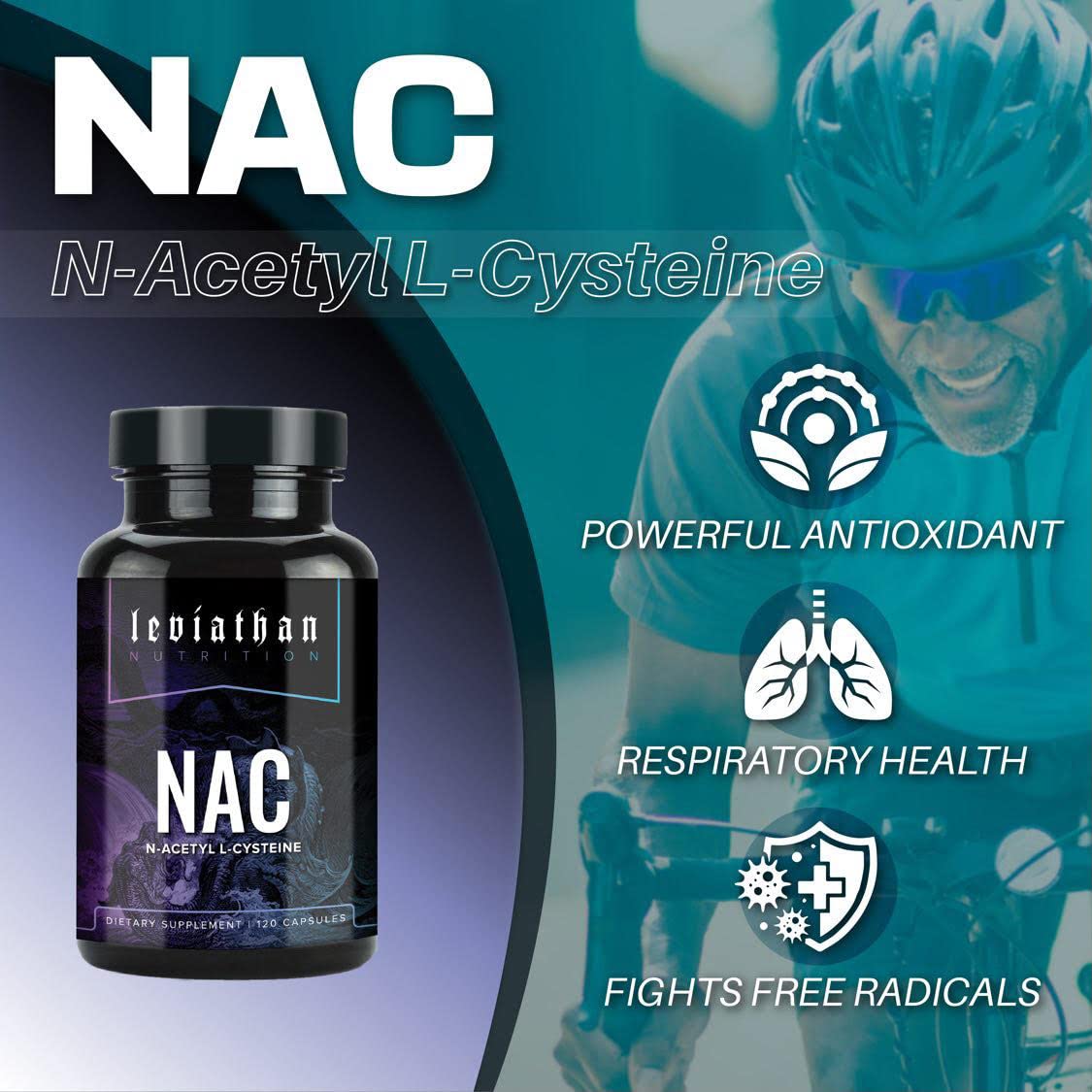 Leviathan NAC label close-up highlighting non-GMO gluten-free and third-party tested