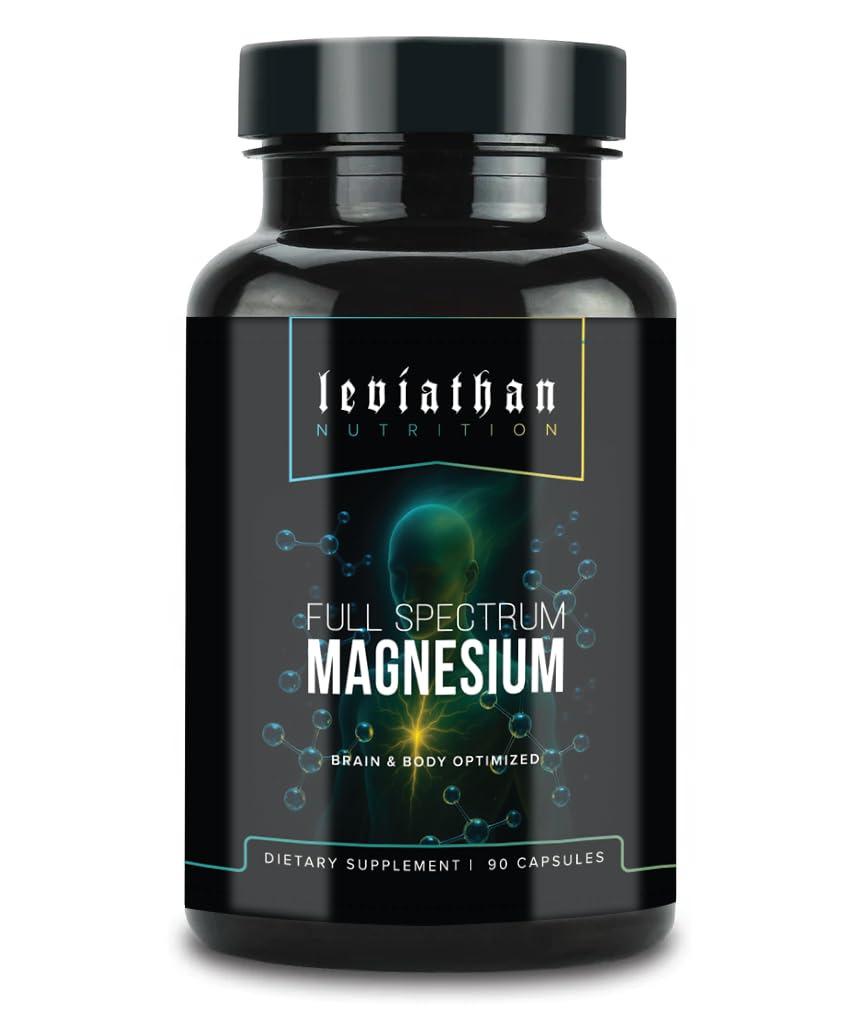 Leviathan Nutrition Full Spectrum Magnesium bottle with capsules for easy daily supplementation