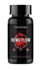 Leviathan Nutrition Hemo Flow bottle close-up showing vegan capsules for daily wellness