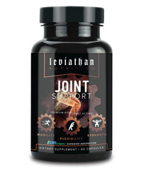 Leviathan Nutrition Joint Support bottle front shows a clean design for joint comfort and mobility