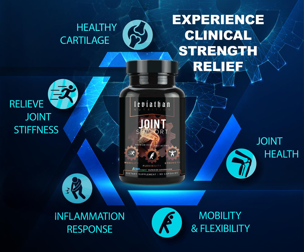 Leviathan Nutrition Joint Support label features boswellia and collagen for joint health support