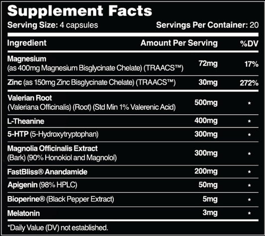 Leviathan Slumber bottle front with brand and key ingredients