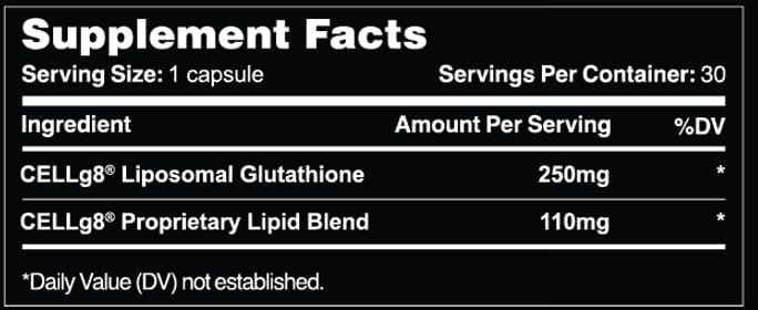 Leviathan Nutrition liposomal glutathione capsules closeup shows a smooth, easy-to-swallow capsule
