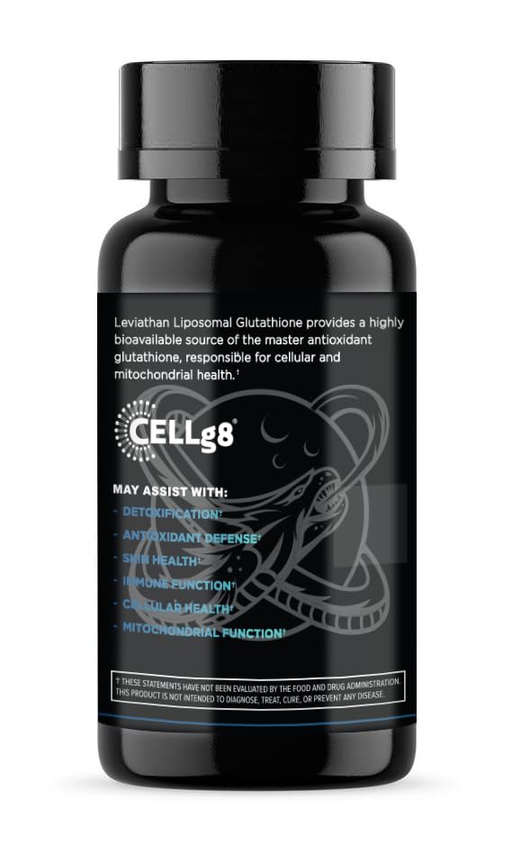 Leviathan Nutrition liposomal glutathione capsules packaging communicates USA-made quality and third-party testing