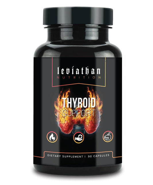 Leviathan Thyroid Support bottle front promotes daily energy balance