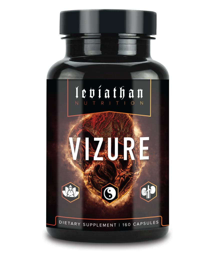 Leviathan Vizure maca root bottle offers energy and focus support.