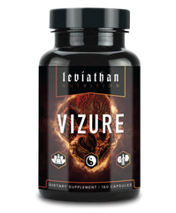 Leviathan Vizure maca root bottle offers energy and focus support.